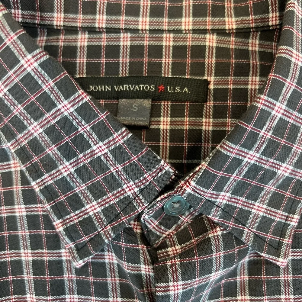 John Varvatos Plaid Button-Down Shirt | Men’s Long Sleeve Size Small